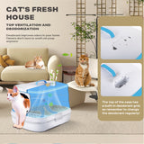 Large Foldable Cat Litter Box Plastic Toilet Easy Cleaning - Front View