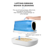 Large Foldable Cat Litter Box Plastic Toilet Easy Cleaning - 45-Degree Angle