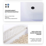 Large Foldable Cat Litter Box Plastic Toilet Easy Cleaning - Rear View