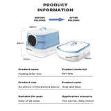 Large Foldable Cat Litter Box Plastic Toilet Easy Cleaning - Low Angle