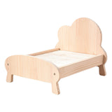 Cat Dog Wooden Bed Pet Sofa for Small Pet Wood Frame Beds With Bedding - Side View