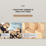 Solid Wood Pet Cat Dog Bed Wooden Puppy Home Bed Pet Supply M Sizes w/Pillows - Top-Down View