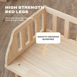 Solid Wood Pet Cat Dog Bed Wooden Puppy Home Bed Pet Supply M Sizes w/Pillows - 45-Degree Angle
