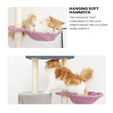 Cat Tree Tower Scratching Post  House Bed - 45-Degree Angle