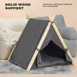 Pets Teepee Dogs Tent Removable and Washable Cats Tents Dog Cat Bed With Cushion - Side View