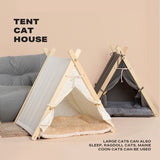 Pets Teepee Dogs Tent Removable and Washable Cats Tents Dog Cat Bed With Cushion - Front View