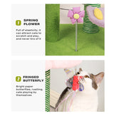 Tulip Cat Tree Tower Scratching Post Scratcher Kitten Play Condo House - Side View