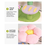 Tulip Cat Tree Tower Scratching Post Scratcher Kitten Play Condo House - Top-Down View