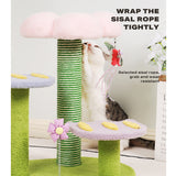 Tulip Cat Tree Tower Scratching Post Scratcher Kitten Play Condo House - Close-Up Angle