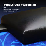 10 Player Foldable Blue Color Poker Table Blackjack Texas Holdem Table with Cup Holders - Top-Down View