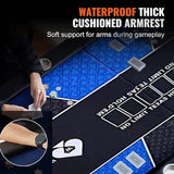 10 Player Foldable Blue Color Poker Table Blackjack Texas Holdem Table with Cup Holders - Extra Image