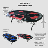 10 Player Foldable Red Color Poker Table Blackjack Texas Holdem Table with Cup Holders - Side View