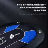 10 Player Foldable Red Color Poker Table Blackjack Texas Holdem Table with Cup Holders - Rear View