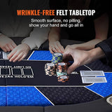 10 Player Foldable Red Color Poker Table Blackjack Texas Holdem Table with Cup Holders - Extra Image