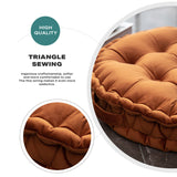 Luxury Round Pouf Tatami Cushion Meditation Floor Mat with Handle - 45-Degree Angle