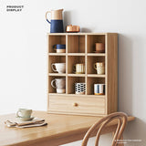DISPLAY STAND TEA CUP SHELFING FURNITURE CUBE CABINET W/ DRAWERS - Top-Down View