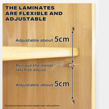 Bamboo Dustproof Cup Storage Cabinet with Sliding Acrylic Door - Rear View