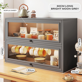 NEW Kitchen Acrylic Cup Storage Cabinet, Table Top Cup Storage Box, Tea Cup Rack - Front View