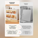 NEW Kitchen Acrylic Cup Storage Cabinet, Table Top Cup Storage Box, Tea Cup Rack - Side View