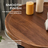 2 Tier End Table Sofa Side End Table Round Nightstand with Sturdy Metal Frame - Top-Down View