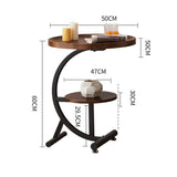 2 Tier End Table Sofa Side End Table Round Nightstand with Sturdy Metal Frame - 45-Degree Angle