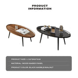 Coffee Table Living Room Accent Oval Table Contemporary Style Leisure Tea Table - Top-Down View