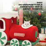Christmas Gift Train Cat Tree Cat nest Integrated Cat Nest Toy Scratching Post - Front View