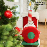 Christmas Gift Train Cat Tree Cat nest Integrated Cat Nest Toy Scratching Post - 45-Degree Angle