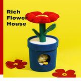 Rich Flower Cat Tree with Scratcher Pole Cat Tower with Hidaway Cat Bed Furbulous Cat Tree - Front View