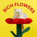 Rich Flower Cat Tree with Scratcher Pole Cat Tower with Hidaway Cat Bed Furbulous Cat Tree - Side View