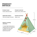 Solid wood pet tent nest with removable mattress - Top-Down View