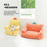 Washable Pet Cat Dog Puppy Sofa Plush Warm Couch Removable Cover Cat Bed Sofa - Top-Down View
