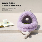 Monster Dog Cat Pet Calming Bed Warm Soft Plush Nest Comfy Sleeping Kennel Cave - 45-Degree Angle