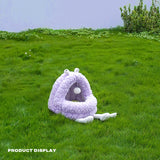 Monster Dog Cat Pet Calming Bed Warm Soft Plush Nest Comfy Sleeping Kennel Cave - Rear View