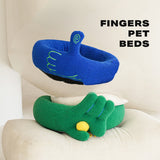 Dog Cat Pet Calming Bed Warm Soft Plush Round Nest Comfy Sleeping Gesture Bed - Front View