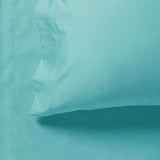 1000TC King Size Bed Soft Flat & Fitted Sheet Set Aqua - Side View