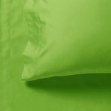 1000TC Ultra Soft King Single Size Bed Green Flat & Fitted Sheet Set - Side View