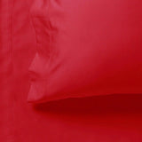 1000TC Ultra Soft Fitted Sheet & 2 Pillowcases Set - Queen Size Bed - Red