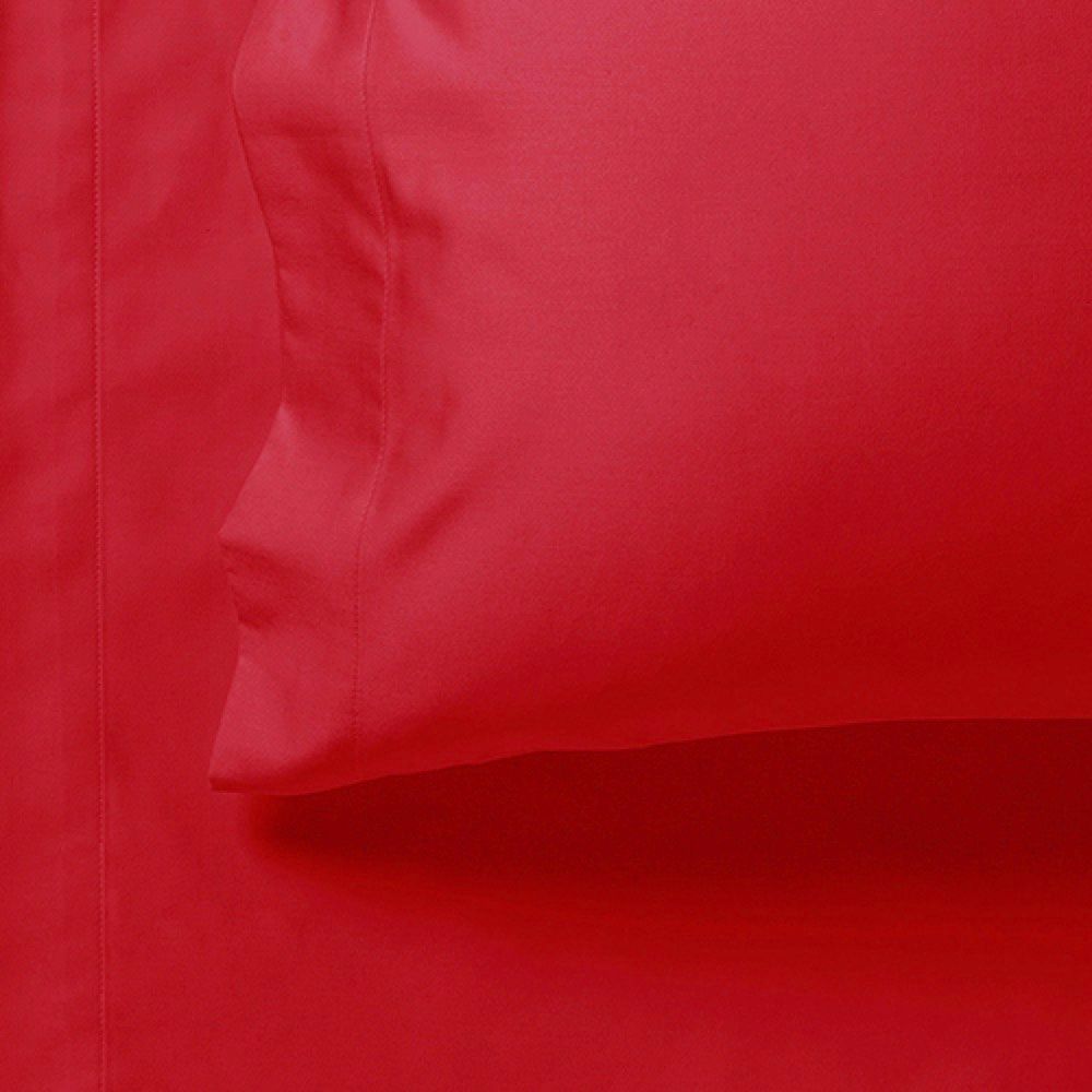 1000TC Ultra Soft Fitted Sheet & 2 Pillowcases Set - Queen Size Bed - Red