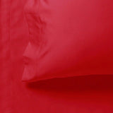 1000TC Ultra Soft Fitted Sheet & Pillowcase Set - Single Size Bed - Red - Side View