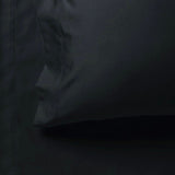1000TC Ultra Soft Fitted Sheet & Pillowcase Set - Single Size Bed - Black - Side View