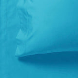 1000TC Ultra Soft Fitted Sheet & Pillowcase Set - Single Size Bed - Light Blue - Side View
