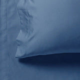 1000TC Ultra Soft Fitted Sheet & Pillowcase Set - Single Size Bed - Greyish Blue - Side View