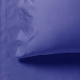 1000TC Ultra Soft Super King Size Bed Royal Blue Flat & Fitted Sheet Set - Side View