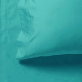 1000TC Ultra Soft Super King Size Bed Teal Flat & Fitted Sheet Set - Side View