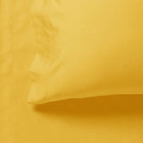 1000TC Ultra Soft Super King Size Bed Yellow Flat & Fitted Sheet Set - Side View