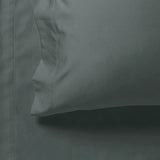 1000TC Ultra Soft Single Size Bed Charcoal Flat & Fitted Sheet Set - Side View