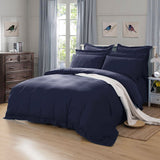1000TC Tailored Double Size Quilt/Duvet Cover Set - Midnight Blue - Front View