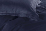 1000TC Tailored Double Size Quilt/Duvet Cover Set - Midnight Blue - Side View