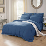 1000TC Tailored Double Size Quilt/Duvet Cover Set - Greyish Blue - Front View